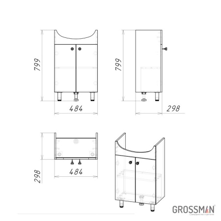 Тумба напольная Grossman КРИТ-ЭКО 50 см