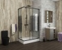 Душевой уголок Niagara Eco NG-012-14Q BLACK(120х80х195) низкий поддон(13см),черный,стекло мозаика,2 места