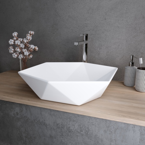 Раковина Grossman Diamond GR-3029 (460х460х150) белая,1 место