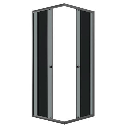 Душевое ограждение Niagara Eco NG-1009-14QT (90х90х190) квадрат,раздвижное,черный,стекло тонированное,1 место