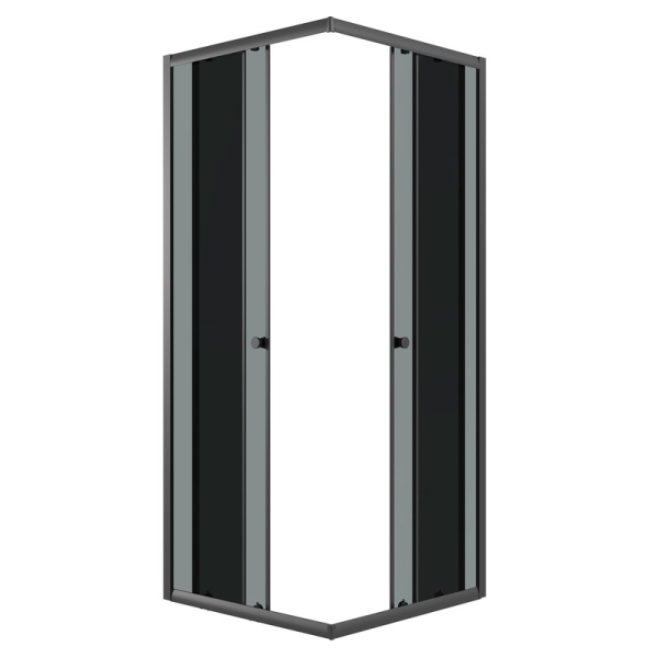 Душевое ограждение Niagara Eco NG-1010-14QT (100х100х190) квадрат,раздвижное,черный,стекло тонированное,1 место