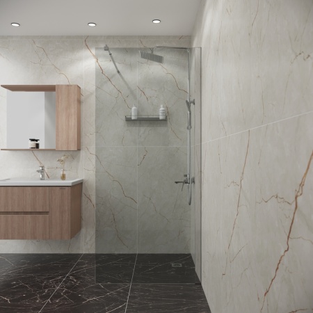 Душевая перегородка Niagara Eco NG-531-80 (80х190) хром,стекло прозрачное,1 место