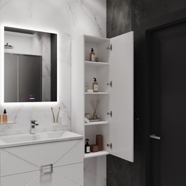 Пенал подвесной "ЛУКСОР-35 см" универсальный, белый матовый