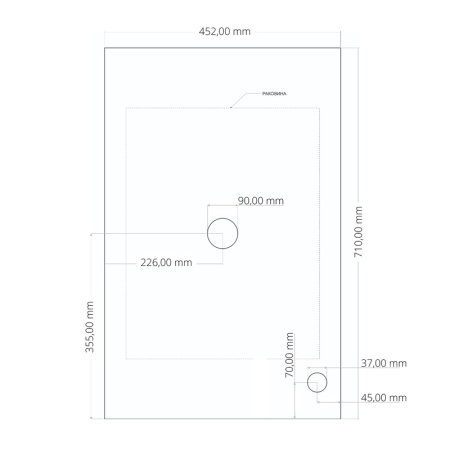 Столешница "ВИВА-70 см" черная (искусственный камень)