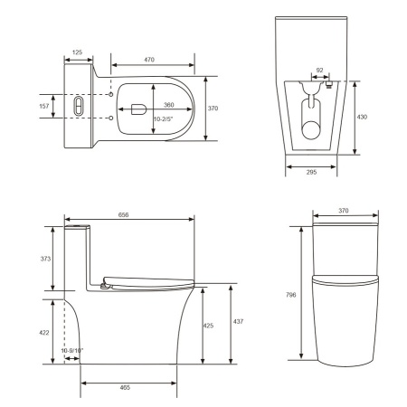 Унитаз напольный Grossman Thin Rim GR-5607SQ (656х370х796) тонкий ободок,белый с тонкой крышкой,микролифт,смыв торнадо,1 место