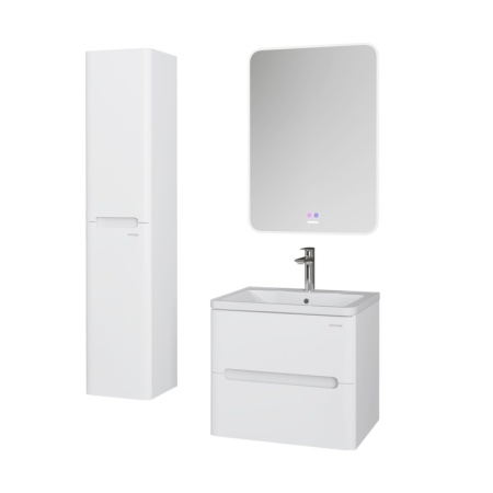 Тумба подвесная "АДЕЛЬ-НОРМА-60 см" с 2-я ящ. белый глянец (ум. Aдель-60)