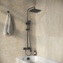 Душевая стойка Grossman Style 500.K35.05.210 с верхним душем,ручной лейкой и смесителем,черный матовый,1 место