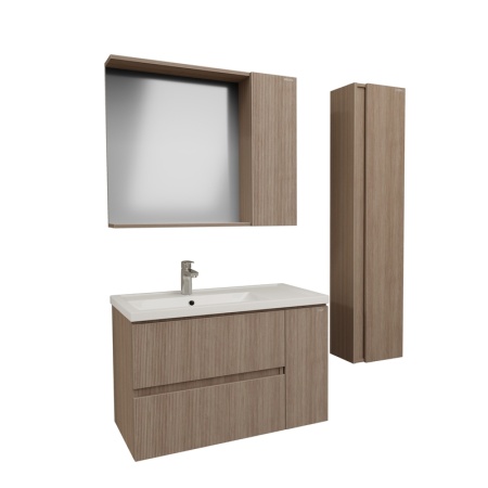 Тумба подвесная "ЮНИТ-80 см" с 2-я ящ. кадена вуд (ум. Фостер-80 Пр.)