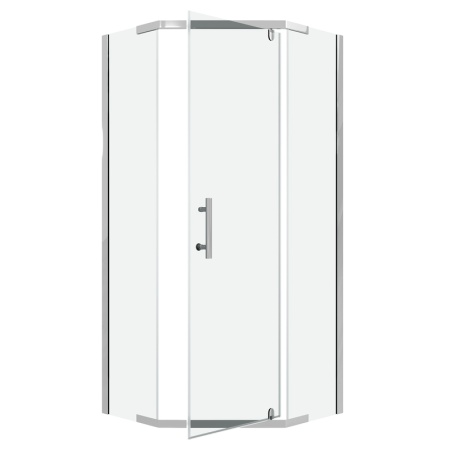 Душевое ограждение Niagara Eco NG-1010-14D (100х100х190) трапеция,распашное,хром,стекло прозрачное,1 место