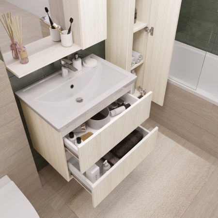 Тумба подвесная "ЮНИТ-70 см" с 2-я ящ. кадена лайт (ум.Фостер-70)