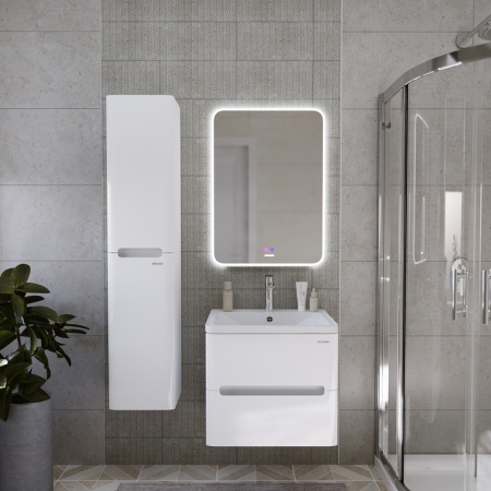 Тумба подвесная "АДЕЛЬ-НОРМА-60 см" с 2-я ящ. белый глянец (ум. Aдель-60)