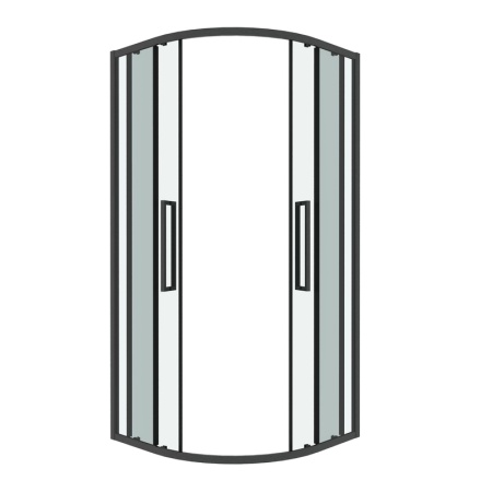Душевое ограждение Grossman Cosmo 301.K33.02.9090.42.00 (90х90х195) четверть круга,раздвижная,графит сатин,стекло прозрачное, 1 место