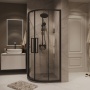 Душевое ограждение Grossman Cosmo 301.K33.02.1010.21.00 (100х100х195) четверть круга,раздвижная,черный матовый,стекло прозрачное, 1 место