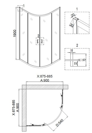 Душевой уголок Niagara NG 6606-08