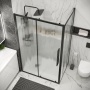 Душевое ограждение Grossman Cosmo 100.K33.02.100.21.02-200.K33.02.100.21.02 (100х100х195) раздвижная(левая),черный матовый,стекло шиншилла,2 места