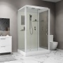 Душевая кабина Niagara Standart ST100/80/15Q (100х80х215) прямоугольник,поддон 15см,распашная,проф.белый,3 места