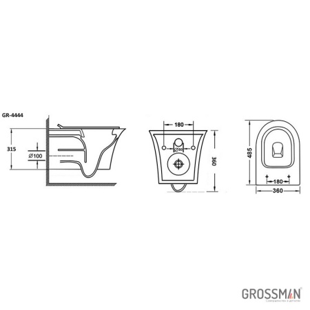 Унитаз подвесной Grossman GR-4444S