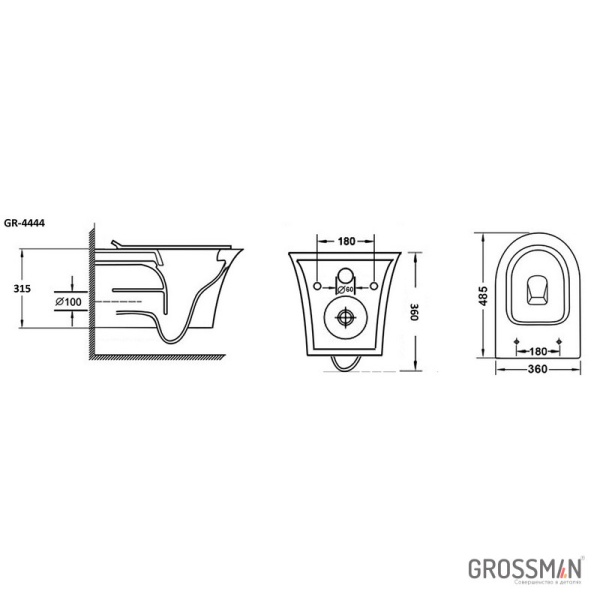 Унитаз подвесной Grossman GR-4444S