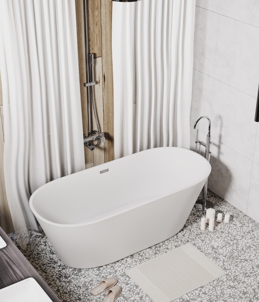 Ванна отдельностоящая Grossman Forta GR-1503M (170х75х58) цвет белый матовый,1 место