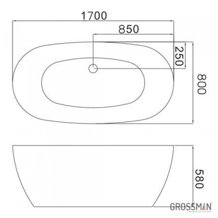 Отдельностоящая ванна Grossman GR-2501 M Black