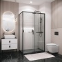 Душевое ограждение Grossman Style 100.K33.05.110.21.00-200.K33.05.90.21.00 (110х90х195) раздвижная,черный матовый,стекло прозрачное,2 места