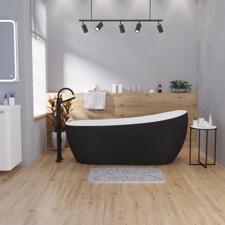 Ванна отдельностоящая Grossman Galaxy GR-1403MB (170х75х72) цвет черный/белый матовый,1 место