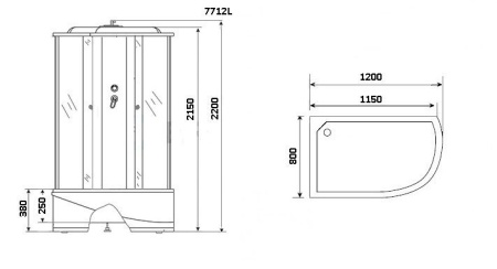 Душевая кабина Niagara Lux 7712WL Белая