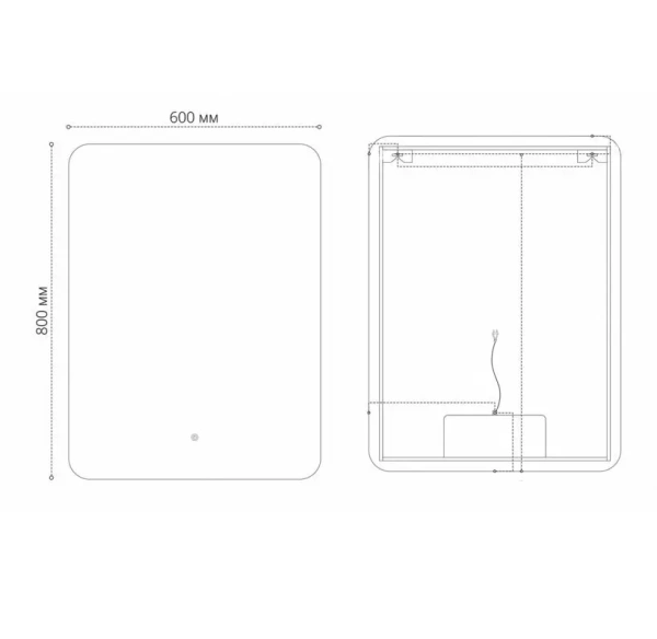 Зеркало Grossman Elegans-норма 60 х 80 см, LED подсветка, подогрев, 176080