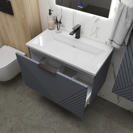 Тумба подвесная "БЛИСС-100 см" с 1 ящ. графит матовая (ум. Блисс-100 см.)