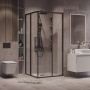 Душевое ограждение Grossman Cosmo 300.K33.02.8080.42.00 (80х80х195) квадрат,раздвижная,графит сатин,стекло прозрачное, 1 место