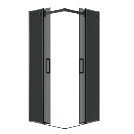 Душевое ограждение Grossman Classic 300.K33.04.9090.21.10 (90х90х195) квадрат,раздвижная,черный матовый,стекло тонированное, 2 места
