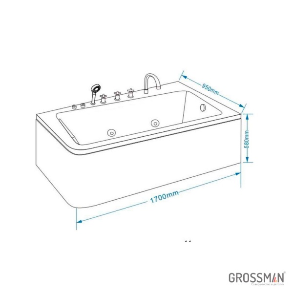 Акриловая ванна Grossman GR-17095-1R