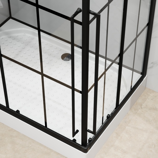 Душевая кабина Niagara Standart ST120/80/15QL/KL/BKT (120х80х225) низкий поддон(15см),черный,стекло прозрачное,3 места