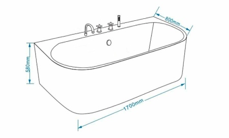 Акриловая ванна Grossman 170х80 GR-17075-1