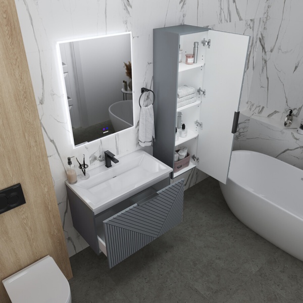 Тумба подвесная "БЛИСС-80 см" с 1 ящ. графит матовая (ум. Блисс-80 см.)