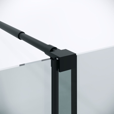 Душевая перегородка Niagara Nova NG-671-90BLACK (90х200) черный матовый,раздвижная,стекло прозрачное,1 место