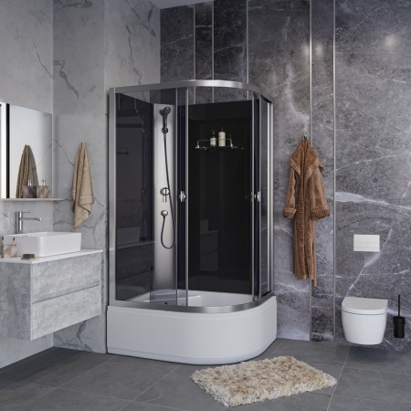 Душевая кабина Niagara Eco E110/80/40L/TN/BK (110х80х195) высокий поддон(40см),стекло черное,4 места