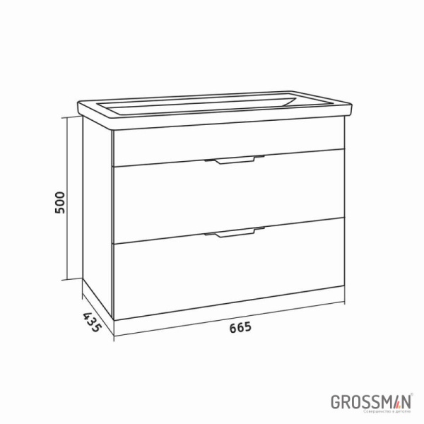 Тумба подвесная Grossman ФОРТА-70 см темный дуб галифакс