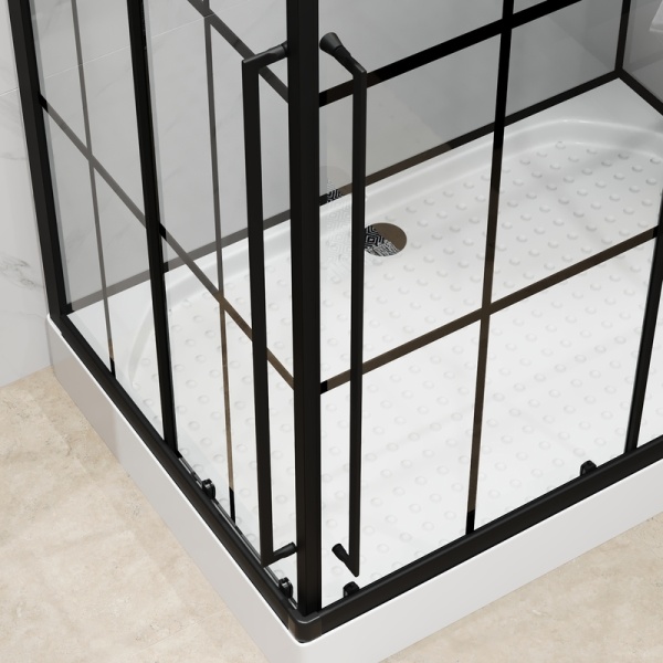 Душевая кабина Niagara Standart ST120/80/15QR/KL/BKT (120х80х225) поддон низкий(15см),черный,стекло прозрачное,3 места