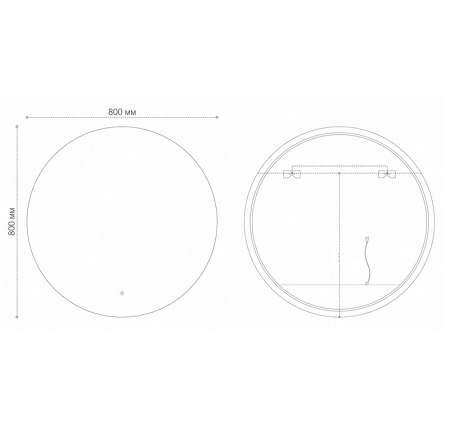Зеркало COSMO-норма BLACK (800*800*45) LED с сенсорным выключателем и подогревом
