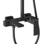 Душевая стойка Grossman Style 500.K35.05.210 с верхним душем,ручной лейкой и смесителем,черный матовый,1 место