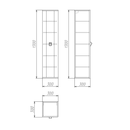 Пенал подвесной "НОРМА-30 см" универсальный, белый глянец