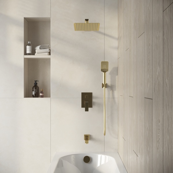 Душевая система скрытого монтажа Grossman Style 501.K35.05.320 золото сатиновый,1 место