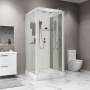 Душевая кабина Niagara Standart ST100/15Q (100х100х215) квадрат,поддон 15см,распашная,проф.белый,3 места