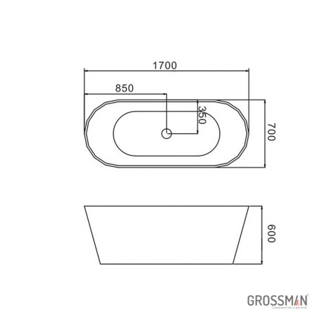 Отдельностоящая ванна Grossman GR-2601 Black