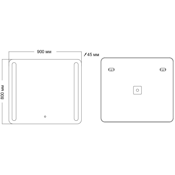 Зеркало Grossman Lara 90 139080 с подсветкой с сенсорным выключателем