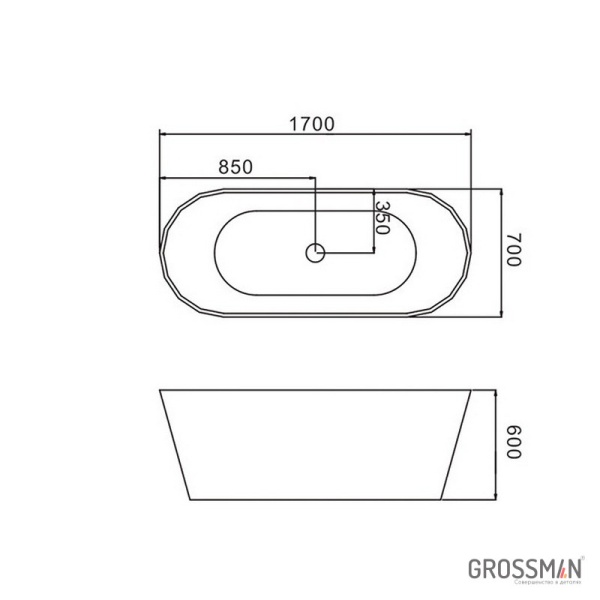 Отдельностоящая ванна Grossman GR-2601 Black