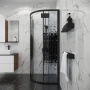 Душевое ограждение Niagara Eco NG-1003-14BLACK (80х80х190) четверть круга,раздвижное,черный,стекло мозаика,1 место